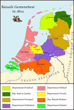 Die Bataafse Republiek in 1802.